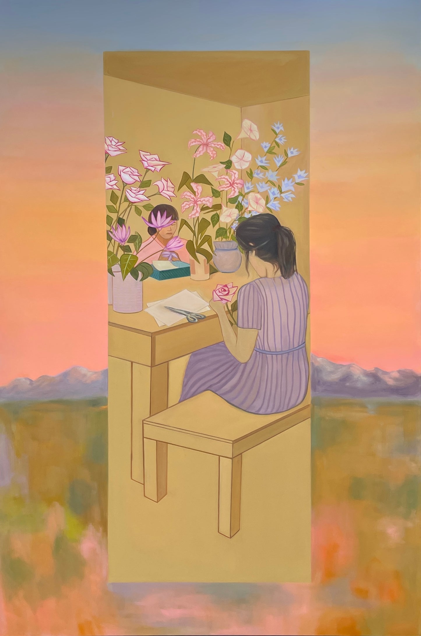 Folding Flowers in Manzanar print