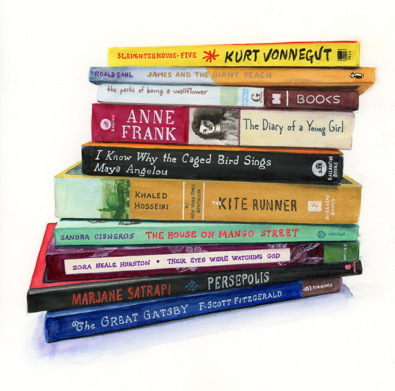 Gina's Favorite Banned Books Stack print